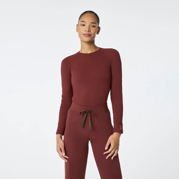 Figs Waffle Longsleeve Underscrub in Walnut, Size X-Small - Picture 1 of 11